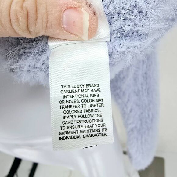 Lucky Brand Furry Oversized V-Neck Pullover Sweater XS - Picture 6 of 7